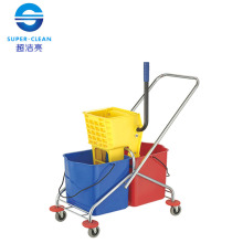 Side-Press Double Mop Wringer Trolley (B-043)